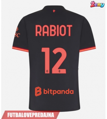 Lacne Ženy Futbalové dres AC Milan Adrien Rabiot #12 2026-27 Krátky Rukáv - Tretina